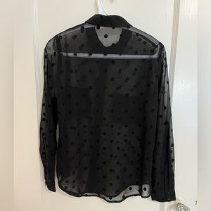 Sheer black polka dot shirt